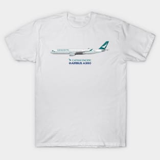 Illustration of Cathay Pacific Airbus A350 T-Shirt